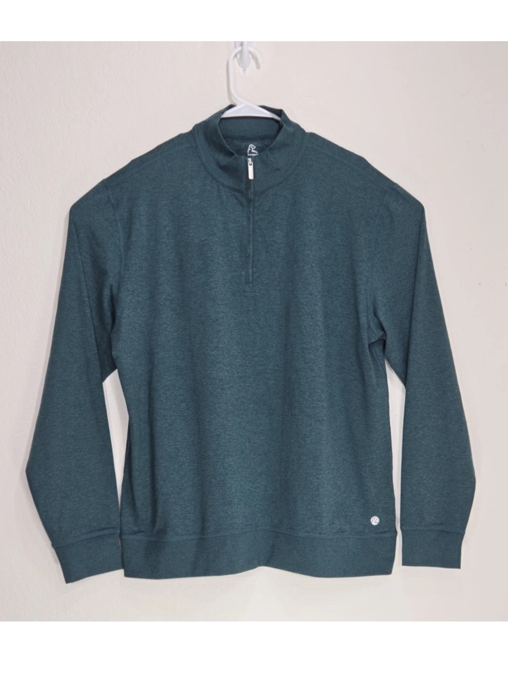 Rhoback Pace Q-Zip Pullover MQZP Heather Green Performance Quarter Zip Size XL
